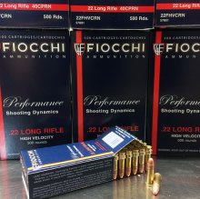 Fiocchi 22 LR 40 gr. HV CPSP 22FHVCRN 500 rnd/brick