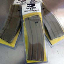 Brownell\'s AR 15 M4 Magazine 30 rnd. TAN w/Stainless Spring