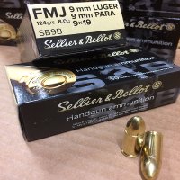 Sellier & Bellot 9 mm 124 gr. FMJ SB9B 50 rnd/box