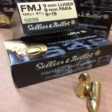 (image for) Sellier & Bellot 9 mm 124 gr. FMJ SB9B 50 rnd/box
