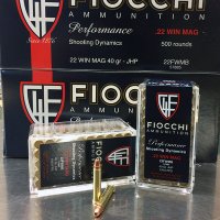 Fiocchi 22 MAG WMR 40 gr. JHP 22FWMB 500 rnd/brick