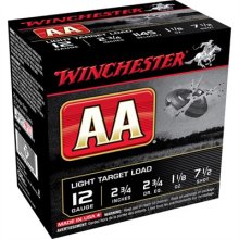 AA LIGHT TARGET AMMO 12 GAUGE 2-3/4\" 1-1/8 OZ #7.5 SHOT
