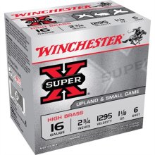 SUPER-X HIGH BRASS AMMO 16 GAUGE 2-3/4\" 1-1/8 OZ #6 SHOT