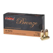 BRONZE 32 ACP HANDGUN AMMO