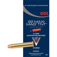 MAXI-MAG TNT AMMO 22 MAGNUM (WMR) 30GR JACKETED HOLLOW POINT