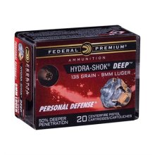 Federal Hydra-Shok Deep 9mm JHP 135gr 20bx