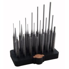 21 PIECE STEEL PUNCH SET W/ BENCH BLOCK