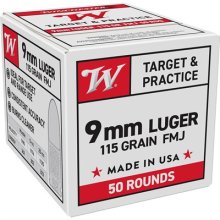 (image for) USA WHITE BOX 9MM LUGER FMJ HANDGUN AMMO