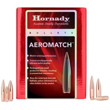 (image for) AEROMATCH 22 CAL (0.224”) HOLLOW POINT BOAT TAIL RIFLE BULLETS