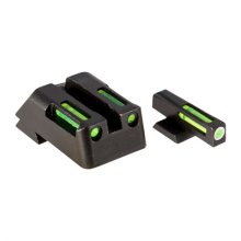 (image for) LITEWAVE H3 TRITIUM WHITE RING FRONT SIGHT SET W/ GREEN LITEPIPES