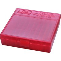 100 ROUND PISTOL AMMO BOX CLEAR RED 44 MAG