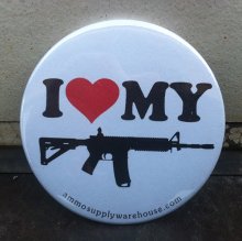ASW Ammo Army I LOVE MY AR M4 BUTTON 2 1/4\"