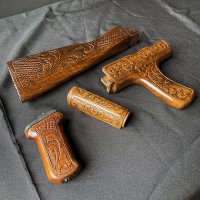 HAND CARVED WALNUT KHYBER PASS AKM AK74 DONG FURNITURE SET #13