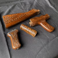 HAND CARVED WALNUT KHYBER PASS AKM AK74 DONG FURNITURE SET #8