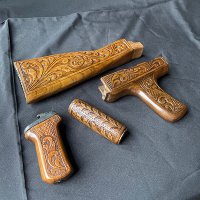 HAND CARVED WALNUT KHYBER PASS AKM AK74 DONG FURNITURE SET #18