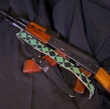 (image for) HANDMADE KHYBER PASS AK AK74 PAKISTANI AFGHAN BEADED RIFLE SLING #30