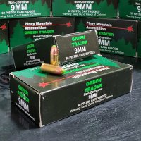 PINEY MOUNTAIN 9 mm 124 gr. FMJ GREEN TRACERS 50 rnd/box