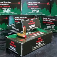 PINEY MOUNTAIN 9 mm 124 gr. FMJ RED TRACERS 50 rnd/box