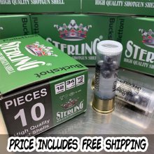 (image for) Sterling 12 ga 00 BUCK 9 PELLET 2 3/4\" 200 rnd/case FREE SHIP