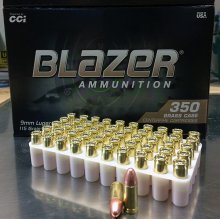 CCI Blazer BRASS 9 mm FMJ 115 gr. #52001 350 rnd/box
