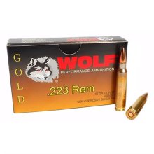 Wolf Gold Ammo Brass Case 223 Rem 55 Gr FMJ 20/bx