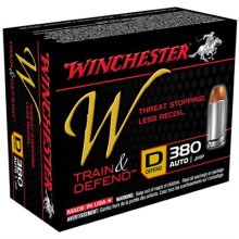 Winchester Train & Defend 380 ACP 95gr JHP 20/bx