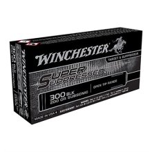 Winchester Super Suppressed 300 Blackout FMJ OT 200 gr 20 bx