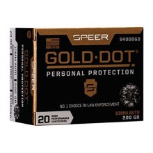 Speer Gold Dot Ammo 10mm 200gr Gold Dot HP 20bx