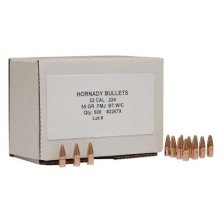 Hornady Bullet 22cal .224 55gr FMJ-BT W/C