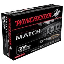 Winchester Match Ammo .308 Win. 168 Gr HPBT MatchKing Bullet