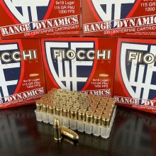 Fiocchi 9 mm 115 gr. FMJ 9ARD 200 rnd/box RANGE PACK