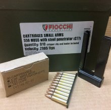 Fiocchi 5.56 62 gr. FMJ M855 SS109 on Stripper Clips 910 rd/can
