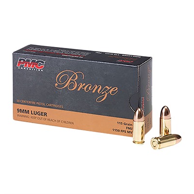 BRONZE 9MM LUGER HANDGUN AMMO