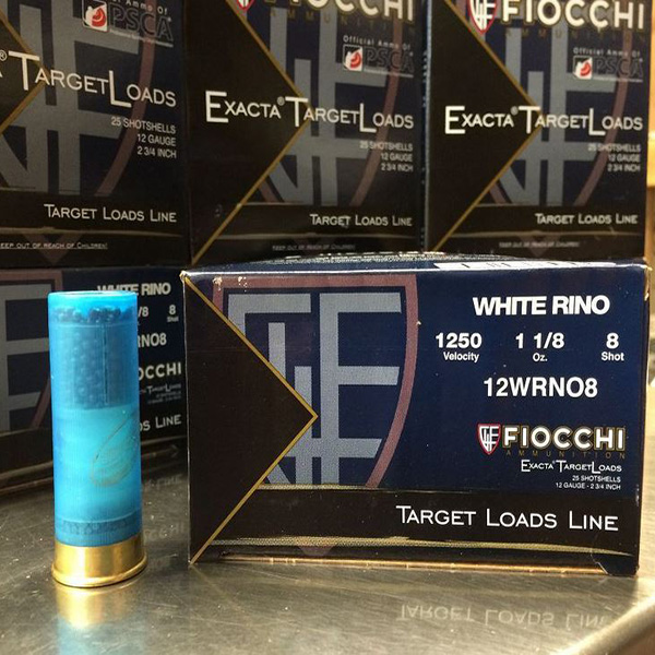 Fiocchi Exacta White Rino 12 ga #8 12WRNO8 25 rnd/box [12WRNO8-25 ...