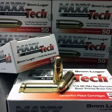 Maxx Tech 9mm 115 gr. FMJ 50 rnd/box