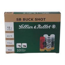 Sellier & Bellot 12Ga 2-3/4 1-1/8oz #00 Buck 9 Pellets 10/bx