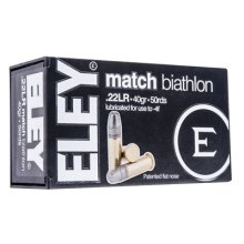 Eley Match Biatholon 22lr, 40gr, Flat Nose, 50rds/Box