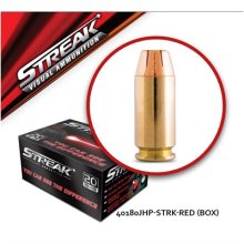 STREAK 40 S&W 180 gr JHP - Red 20bx