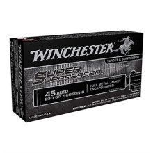 Winchester Super Suppressed 45 ACP 230 gr FMJ 50 bx