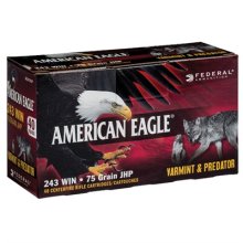 American Eagle 243 win 75gr JHP V&P 40bx