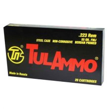 Tulammo .223 Rem Steel Case 55gr FMJ 20/box