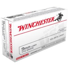 Winchester USA 9mm 115gr FMJ 50/bx