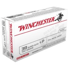 Winchester USA 38 Super Auto +P 130gr FMJ 50/bx