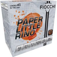 Fiocchi Paper White Rino 12ga 2-3/4 1-1/8oz #7.5 25bx