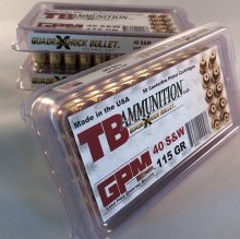 TB Ammunition 40 S&W 115 gr. GPM Quadra Shock 50 rnd/box