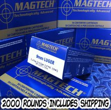 Magtech 9 mm 115 gr. FMJ 2000 rnd/case INCLUDES SHIPPING