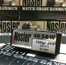Nosler Match Grade 40 S&W 150 gr JHP 50 rnd/box