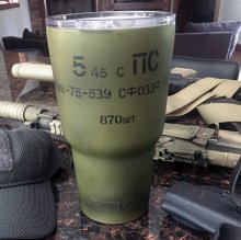 ASW Ammo Army CERAKOTE 30 oz. RTIC TUMBLER RUSSIAN SPAM CAN 5.45