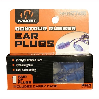 CORDED RUBBER EAR PLUGS W/BLUE/YELLOW CORD