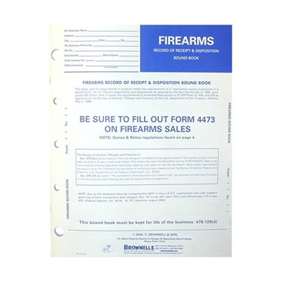 Firearms Record Book, Blue Printing